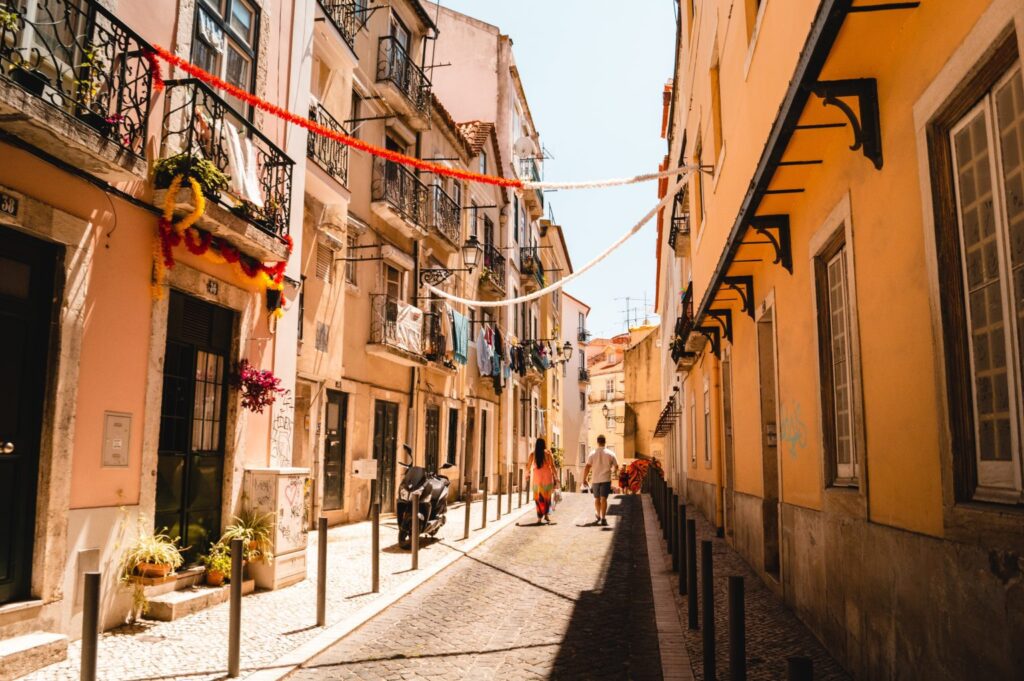 street with people walking